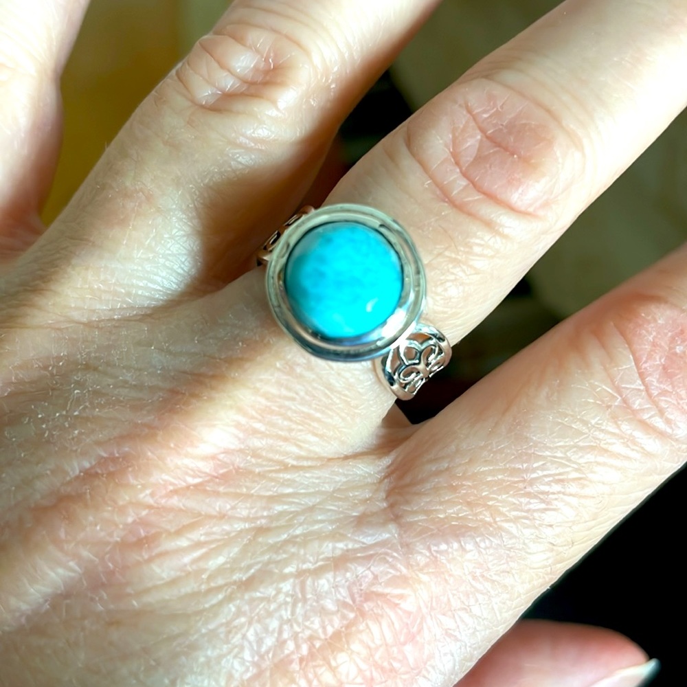 Dominican Larimar Sterling Silver Ring SZ 7 925 Stamped 💙💙